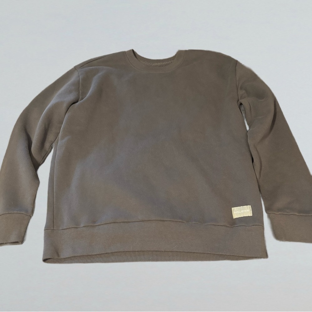 Men's Gray Hollister Relaxed Fit Crewneck Sweater